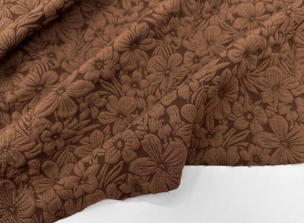 Soft and stretchy fabric, retro brown jacquard fabric, textured flower jacquard fabric, spring/summer dress qipao set fabric