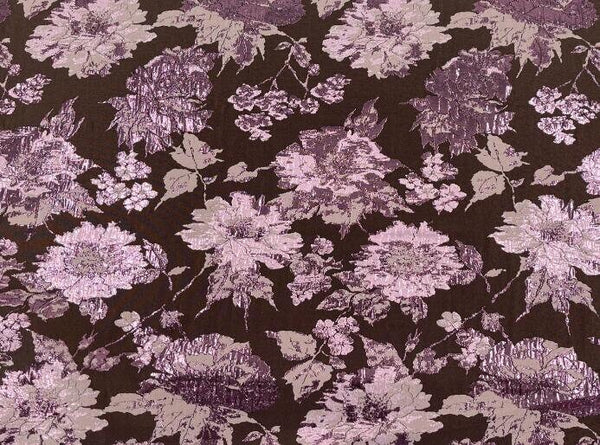 High Quality Dark pink brown fabric, double-sided glossy jacquard fabric, skin friendly and shiny silk jacquard fabric, DIY jacquard