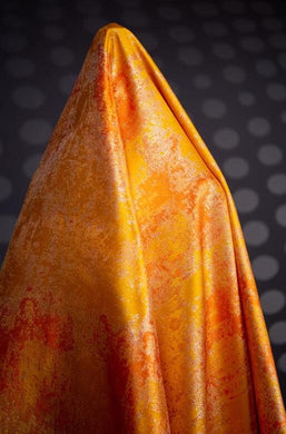 Wide fabric, orange yellow color jacquard fabric, wedding dress fabric,   cosplay dress fabric, fabric by the yard