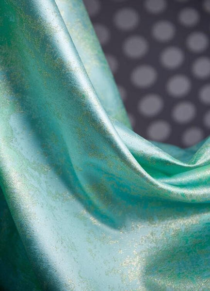 Wide fabric, water green color jacquard fabric, wedding dress fabric,   cosplay dress fabric, fabric by the yard