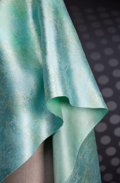 Wide fabric, water green color jacquard fabric, wedding dress fabric,   cosplay dress fabric, fabric by the yard