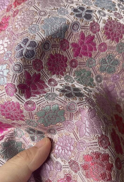 Wide brocade fabric, light pink color brocade fabric, jacquard brocade fabric, by the yard