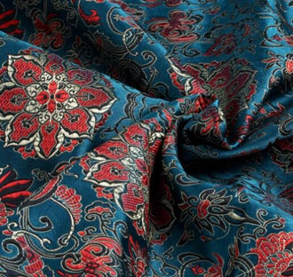 Clearance sale-For 7 yards-Retro blue color brocade fabric flower @pattern, jacquard fabric,