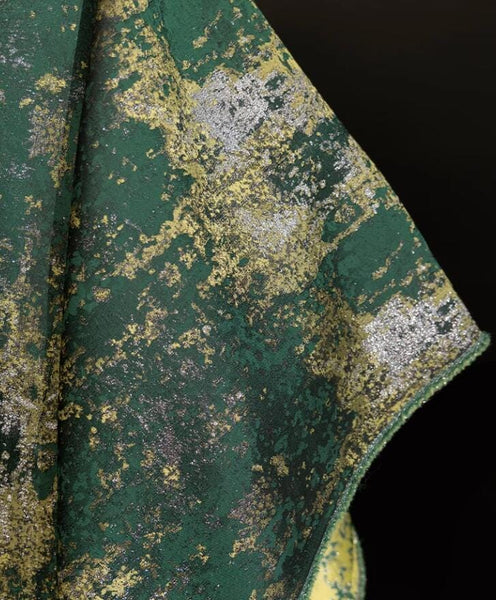 Dark green color jacquard fabric with gold pattern, wedding jacquard fabric, cosplay dress fabric, fabric by the yard