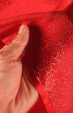 Wide red color brocade fabric, jacquard fabric, wedding dress fabric, fabric by the yard