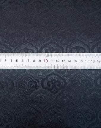 Pure black color brocade fabric,  Ruyi  pattern jacquard fabric