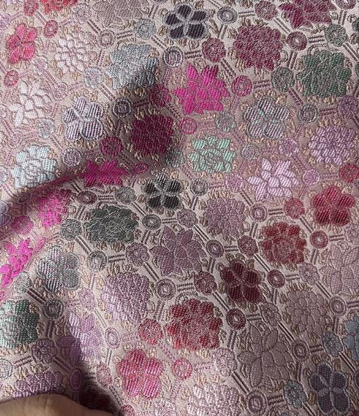 Wide brocade fabric, light pink color brocade fabric, jacquard brocade fabric, by the yard