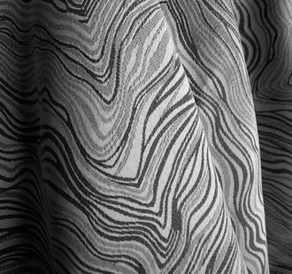 Black gray wavy pattern jacquard fabric, Cosplay dress jacquard fabric, jacket dress fabric by the yard