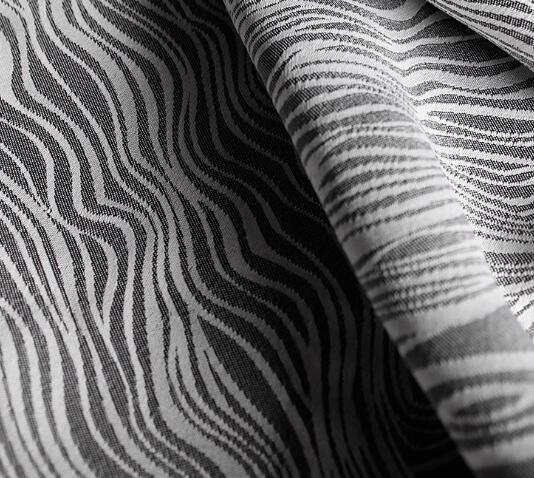 Black gray wavy pattern jacquard fabric, Cosplay dress jacquard fabric, jacket dress fabric by the yard