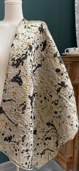 Gold black color jacquard fabric,  wedding jacket dress fabric, glossy jacquard fabric, by the yard