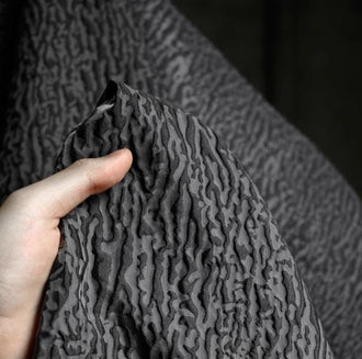 Black grey color jacquard fabric,  wedding jacket dress fabric, 3D pattern jacquard fabric, by the yard