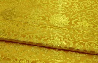 Wide fabric, gold yellow color brocade fabric, jacquard brocade fabric, wedding dress fabric, Cosplay dress fabric, fabric by the yard