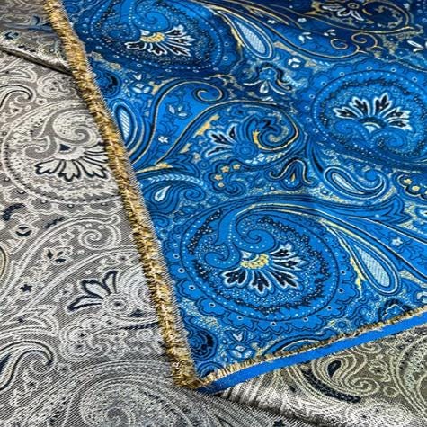 Wide brocade fabric, blue color brocade fabric with flower pattern, jacquard fabric, by the yard-59inches wide