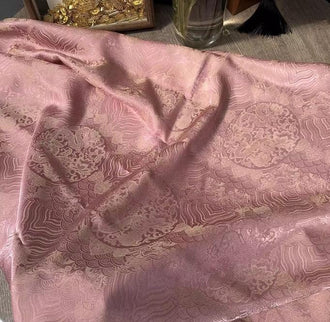 35%OFF-Wide light purple gold/pink gold color fabric, smooth and soft fabric, pajamas jacquard fabric, cosplay dress fabric, by the yard