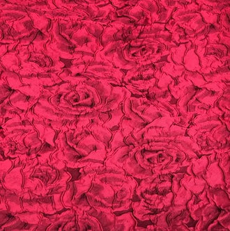 Red rose pattern jacquard fabric, fashion jacquard fabric, jacket dress fabric, wedding fabric, by the yard