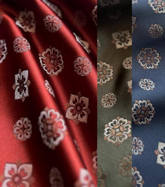 3 Color  Wide brocade fabric, jacquard fabric, Tang-suit dress fabric, red/army green/navy blue color brocade fabric, jacket dress fabric,