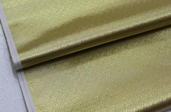 Gold color brocade fabric, jacquard brocade fabric, by the yard