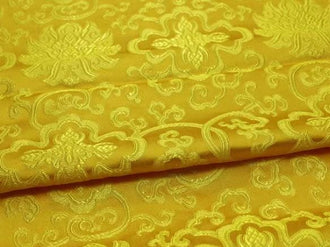 Wide fabric, gold yellow color brocade fabric, jacquard brocade fabric, wedding dress fabric, Cosplay dress fabric, fabric by the yard