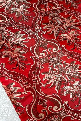 Wide red color brocade fabric, jacquard fabric, by the yard-59inches wide