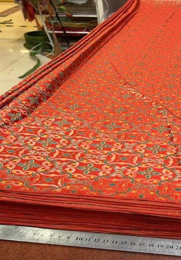 Red color brocade fabric with green yellow pattern, wide brocade fabric, jacquard fabric, by the yard-59inches wide